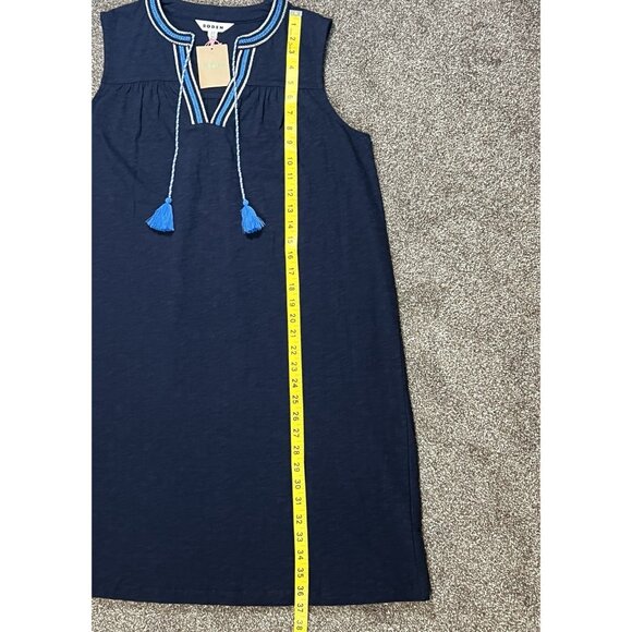 Boden Women’s Nadine Notch Sleeveless Mini Dress Size 8 Blue Embroidered Cotton - Picture 11 of 15